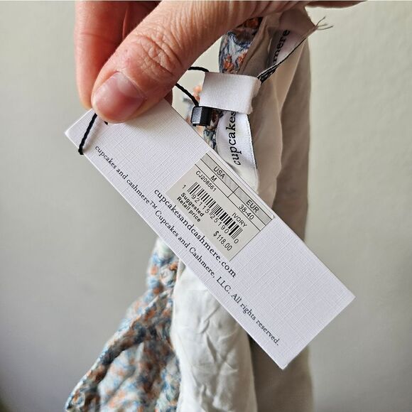 NWT Cupcakes & Cashmere Ivory Ferrara Mini Sleeveless Dress Floral Ruffle Medium - Picture 7 of 8